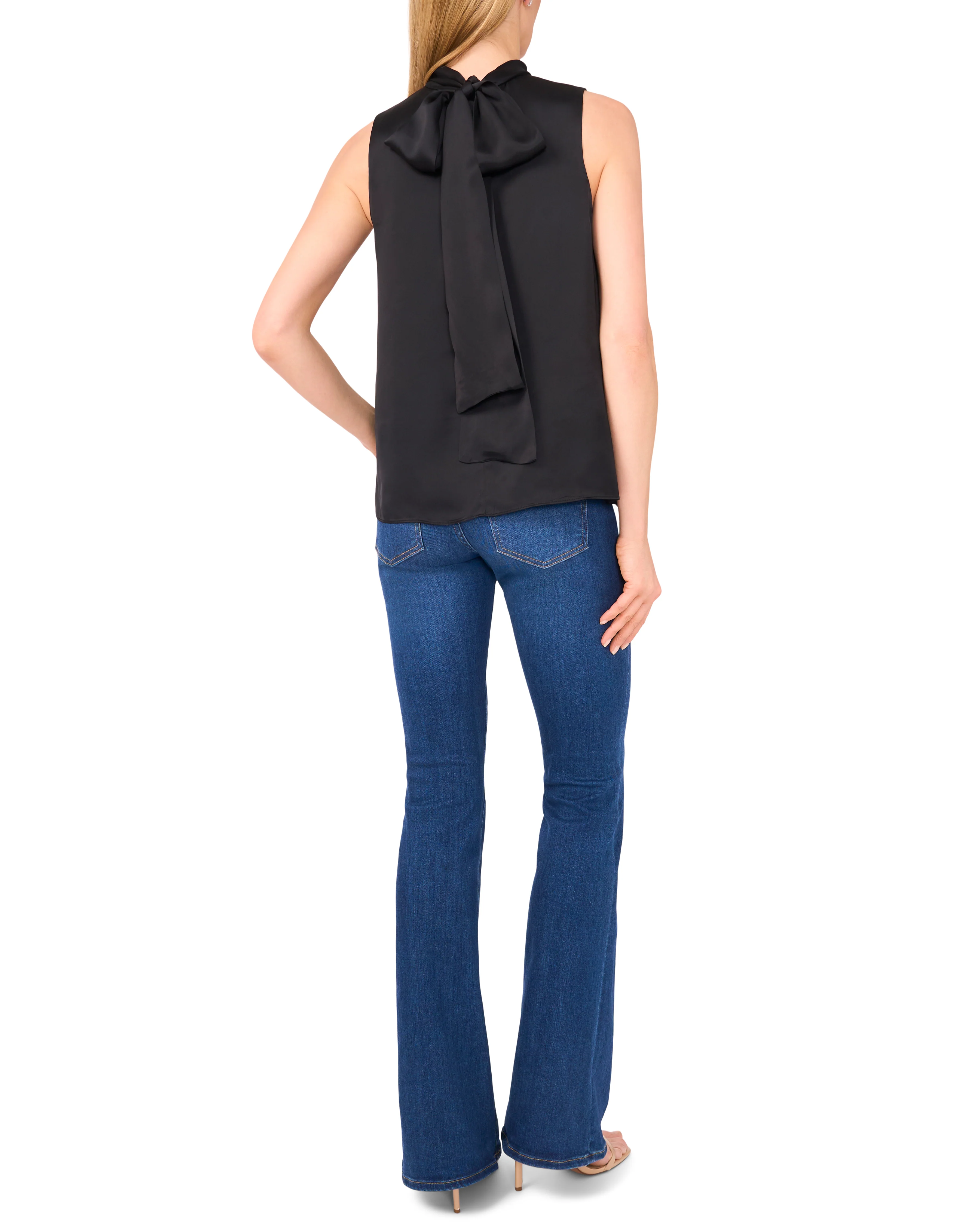 SLEEVELESS BOW BLOUSE | BLACK - Image 5