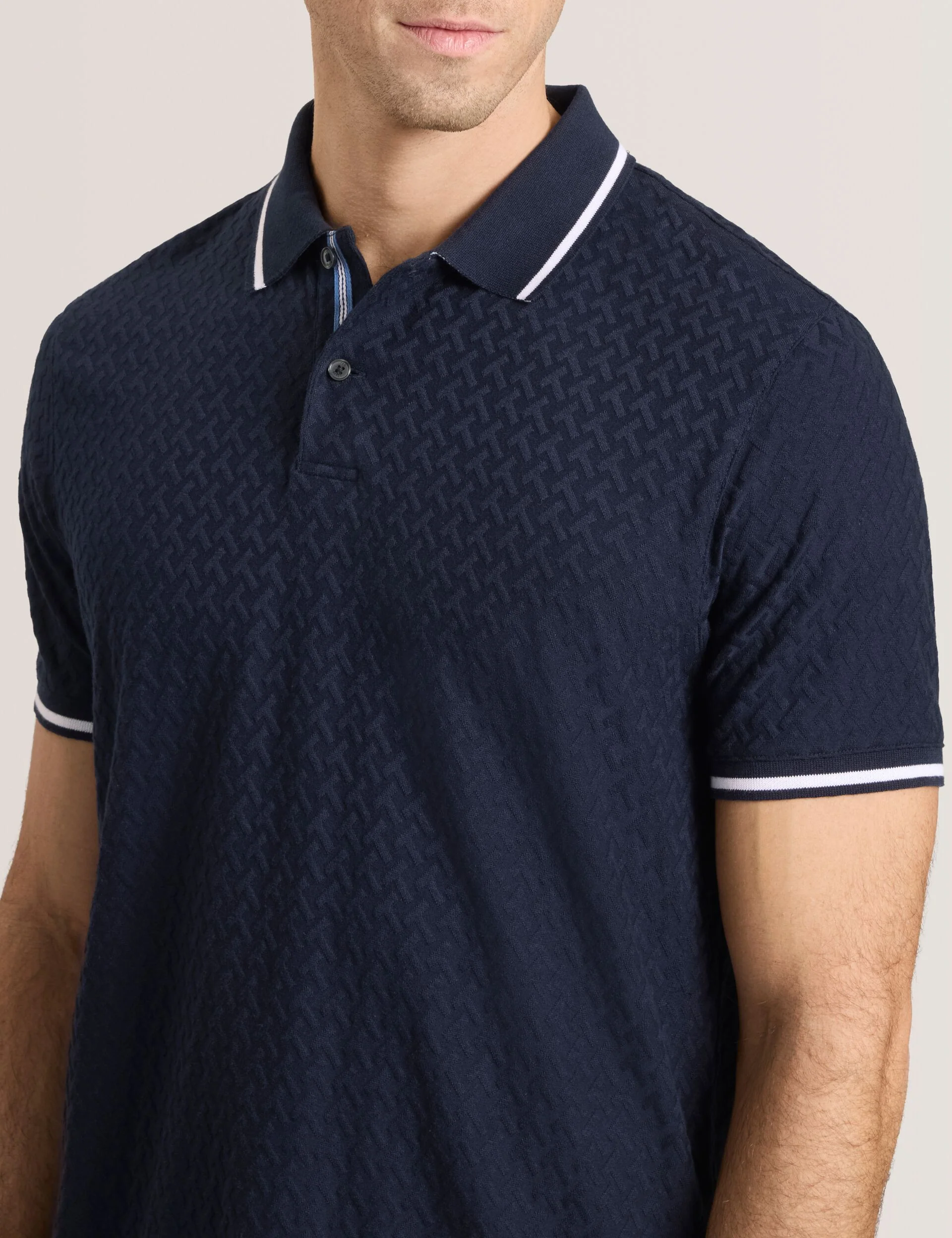 TEXTURE POLO | NAVY - Image 4