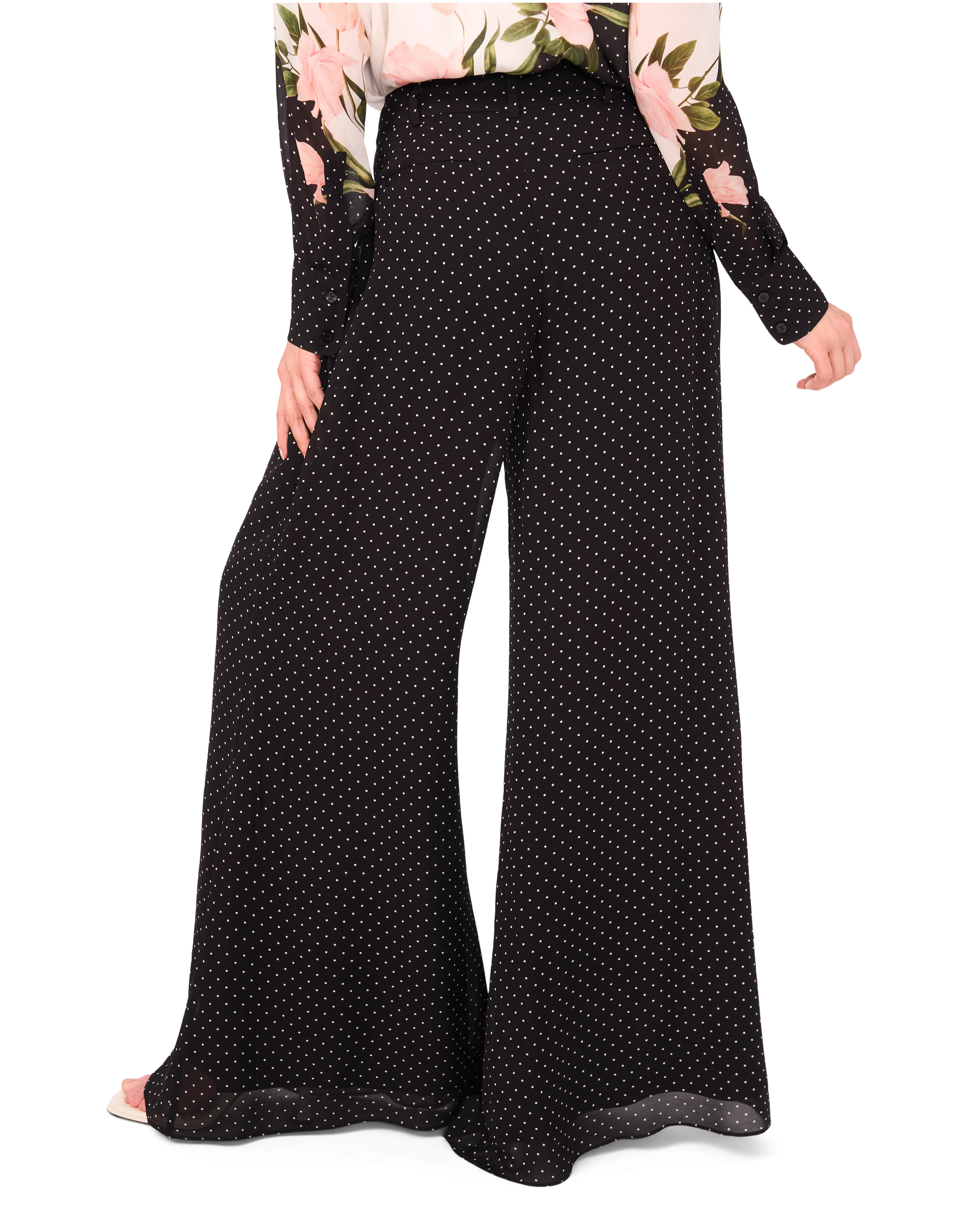 WIDE LEG TUCK PANT | BLACK - Image 5